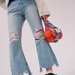 BDG Wilco Destroyed High-Waist Cropped Flare Jeans